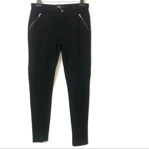 Black Skinny Ankle Zip Leggings